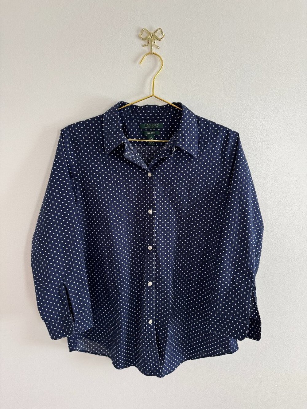 Ralph Lauren Polka Dot Button Down Shirt XL